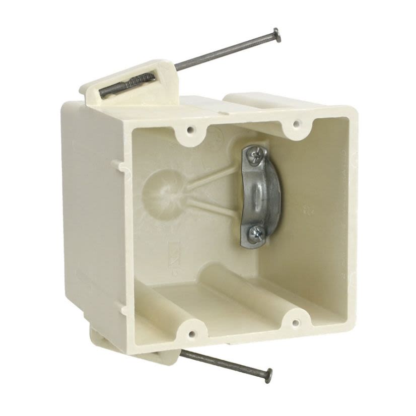 Allied Moulded Fiberglassbox™ RD-42 Range/Dryer Box, Polyester, 42 cu-in, 2 Gangs, 1 Outlet, 1 Knockout